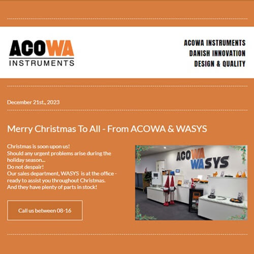 ACOWA INSTRUMENTS newsletter